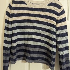 JohnPaulRichard Navy and Gray Striped Sweater